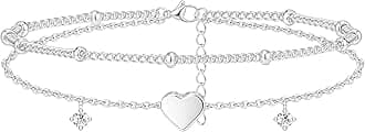 Heart Gold Layered Bracelets for Women, 14K Gold Waterproof Adjustable Dainty Zircon Gemstone Multilayer Bracelets for Women Trendy, Cute Bracelets for Teen Girl, Fashion Jewelry Bracelets