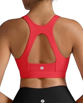 Sports Bras for Women High Support,Racerback Molded Cup Sports Bra with Sewn in Pads