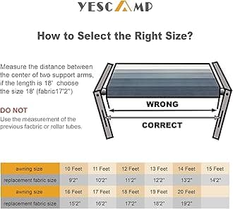 YESCAMP Manual RV Awning Complete Kit Retractable Camper Awning for RV or Trailers RV Roll Out Awning for Camper or 5th Wheel,Toy Haulers,Motohome(20Feet,White Frame,Grey Fade)