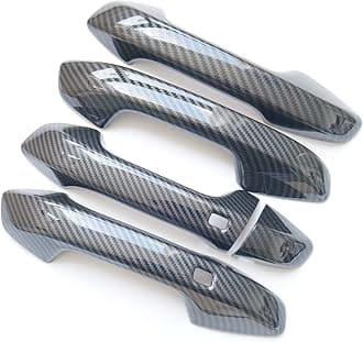 Carbon Fiber Chrome Exterior Door Handle Cover Trims for KIA Seltos Forte Cerato K3 2019 2020 2021 2022 2023 2024 (Carbon Fiber Style)