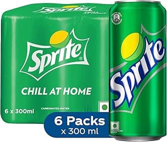 Lemon-Lime Flavoured Cold Drink | Refreshing Taste | Clear Soft Drink with No Added Colours | Recyclable Can, 300 ml (Pack of 6)