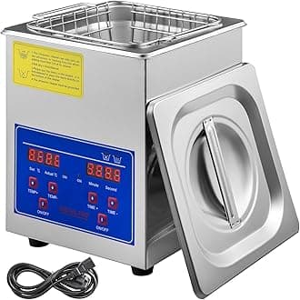 - 2L Digital Ultrasonic Parts Cleaner with Timer 40kHz Professional 304 Stainless Steel Ultrasonic Cleaner 110V for Jewelry Watch Glasses Diamond Eyeglass Small Parts Cleaning