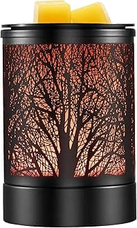 Enaroma Fragrance Wax Melts Warmer with 7 Colors LED Changing Light Classic Black Forest Design Scent Oil Candle Warmer for Home Black Forest