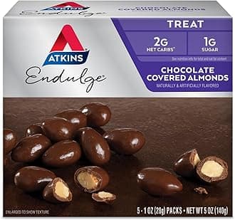 Atkins Endulge Chocolate Covered Almonds 5 Pieces, 1Oz, (28g Each)