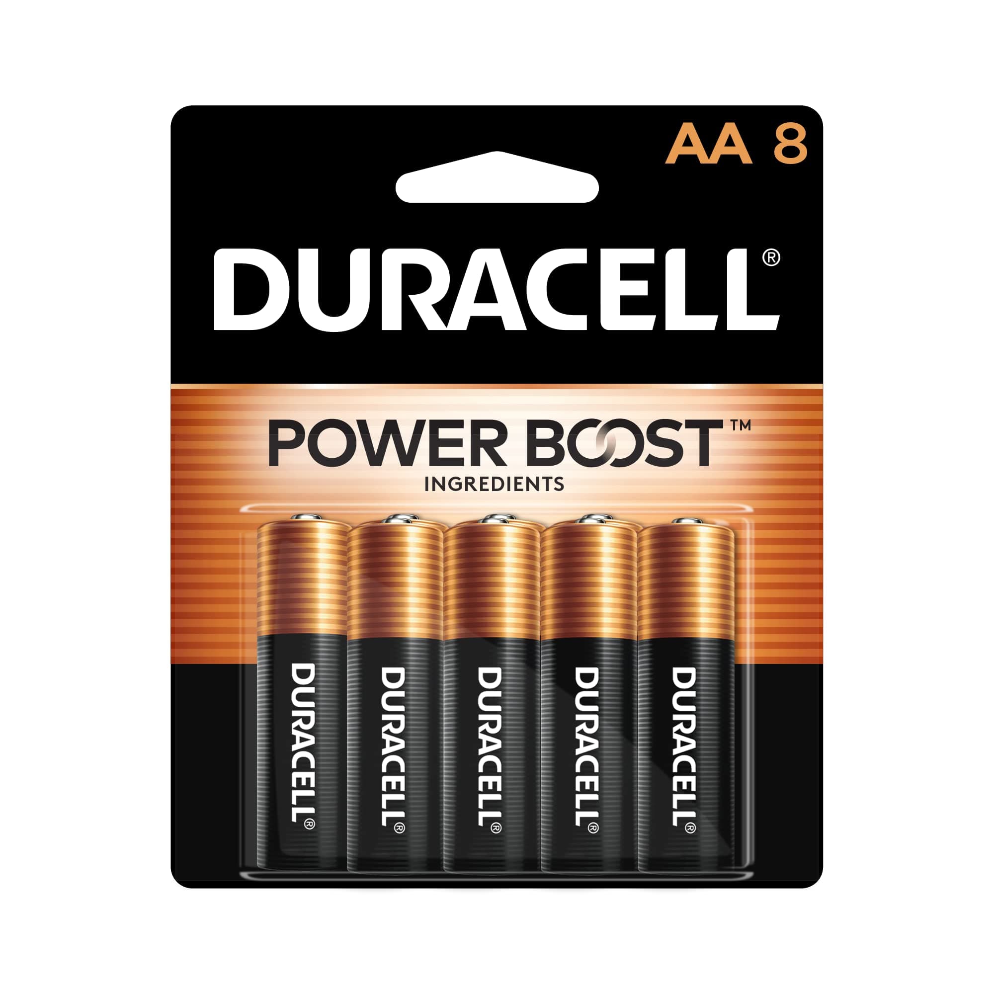 Duracell Coppertop Double AA Batteries with Power Boost Ingredients, 8 Count (Pack of 1) Long-lasting Alkaline Double AA Battery for Household and Office Devices