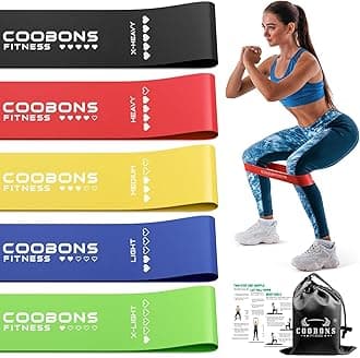 Resistance Bands for Working Out, Exercise Bands Resistance Bands Set with 5 Resistance Levels, Latex Loop Bands for Women Men, Workout Bands for Legs, Glutes, Strength Training, Yoga, Home Gym