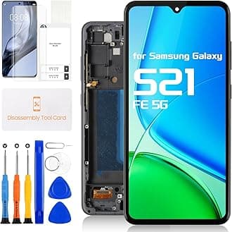 OLED for Samsung Galaxy S21 FE 5G Screen Replacement Kits for Samsung S21FE LCD Display SM-G781U1/DS G990A G990W 6.4" Touch Screen Digitizer Full Assembly with Frame (Black)