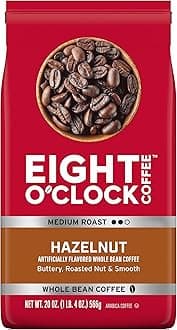 Eight O'Clock Coffee Hazelnut Whole Bean Coffee, Medium Roast, 20 Ounce (Pack of 1) - Buttery, Smooth & Nutty
