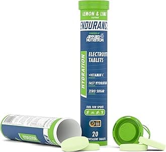Applied Nutrition Endurance Hydration Electrolyte Tablets - 400mg Electrolytes per Serving – 20 Effervescent Tablets, Sugar Free, Low Calorie, Added Vitamin C Boost Performance – Lemon & Lime