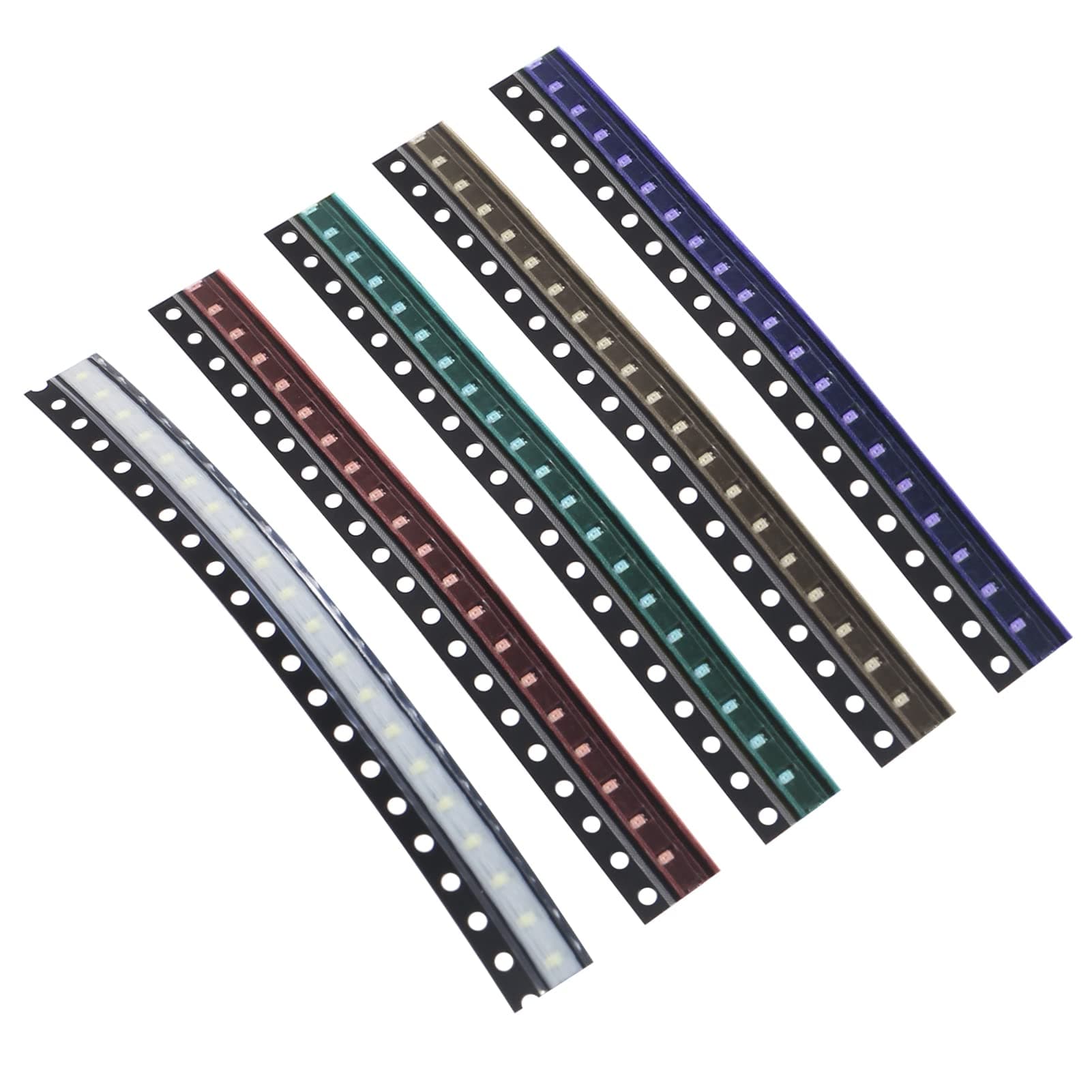 0603 SMD LED Kit 100pcs 5 Colors SMD LED Diode Lights Kit Super Bright Lighting Bulb Lamps,Electronics Components Light,Emitting Diodes (Mini Chip 0.06 x 0.03 inch)