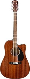 CD-60SCE Dreadnought Electro-Acoustic Guitar, All-Mahogany Body, Suitable for Beginners and Intermediate Guitarists, Includes Complimentary Virtual Lessons