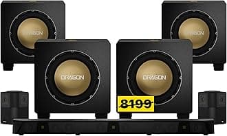 Nakamichi Dragon 11.4.6 Ch Surround System w Dolby Atmos/DTS:X Pro (Pro Cinema Engine), HiFi AMTs, Quad Reference 12" Subs, Bipolar Surr, 6 Discrete Height Ch, 5500Watts Max Output. AVR Grade Soundbar