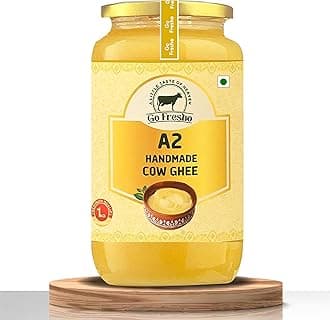 Go Fresho A2 Desi Cow ghee| Vedic Bilona Method|Pure, Natural & Healthy| 1000 ml Glass Bottle