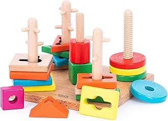 Montessori toys for 2 year olds Geometric Shapes sorting Busy Board for Toddlers wooden toys for 18+ Months olds Gears Blocks Shapes Sorting Stacking Sensory Boys Girls Educational puzzle 2+ year