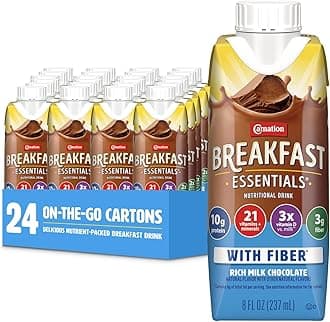 Carnation Breakfast Essentials Ready to Drink with Fiber, Rich Milk Chocolate...