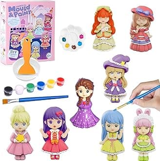 SUPER TOY Activities DIY Mould and Paint Craft kit, Paint Your Own Doll Painting Kit Plaster Figurine Set with Pigments Palette & Mold Art & Craft Set - Educational Toy for 3-12+ Year Old Boys and Girls