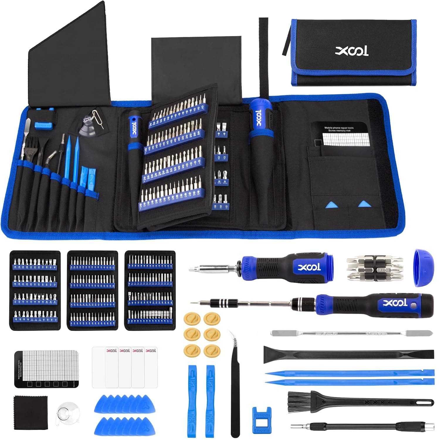 200 in 1 Precision Screwdriver Kit, Electronics Repair Tool Magnetic Driver Kit with 164 Bits, Flexible Shaft, Extension Rod for Computer, iPhone, Laptop, PC, PS4, Xbox, Nintendo