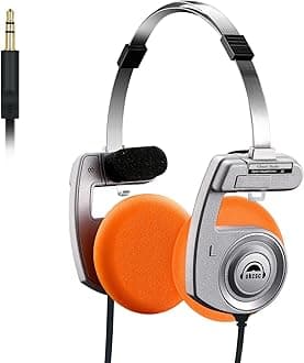 okcsc Retro 3 Open Back Headphones,Retro Headphones No Mic, Collapsible Design/40mm Class Composite Film, Audiophile Sound Performance for HiFi Sound,Commute,Party,Camping,4.9 FT/3.5MM No Mic/Silver