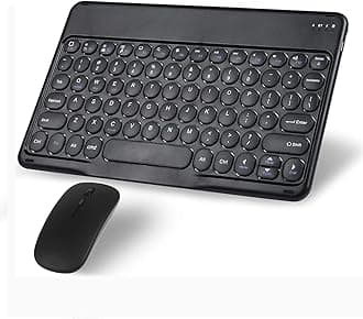 Wireless Bluetooth Keyboard and Mouse Combo Portable Mini Small Slim Typewriter Compact Ergonomic Travel Bluetooth Keyboard Mouse for iPhone iPad Mac MacBook Pro Laptop Android Phone Samsung Tablet