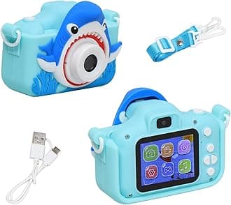 Kids Camera for Girls Boys, Shark Kids Selfie Camera Toy 13MP 1080P HD Digital Video Camera for Birthday Gifts for 4+ to 15 Years Old Children[16GB SD Card Include Shark ]