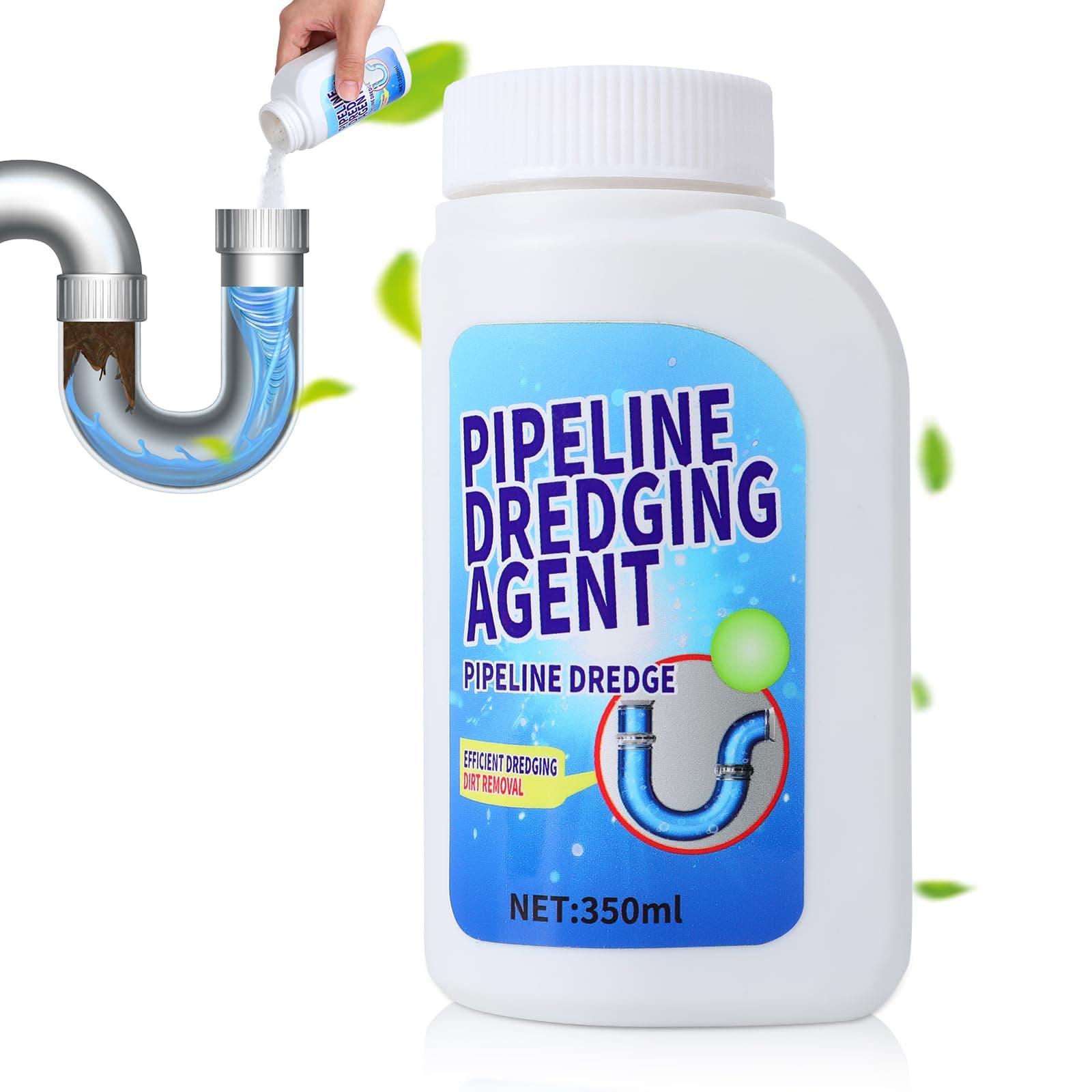 Pipeline Dredging Agent, Drain Clog Remover Agent,Kitchen Unblocker, Powerful Pipe Unclogger Powerful Sink And Drain Cleaner Powder for Kitchen Quick Cleaning