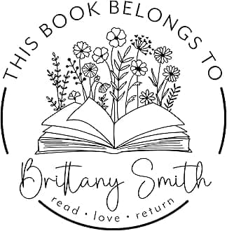 Personalized Book Embossers & Stamps - Personalize a Book Embosser, Wood Stamp, or Self-Inking Mount (Wildflower, Round)