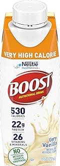- Very High Calorie Nutritional Drink Very Vanilla, Made with Natural Vanilla Flavor & No Artificial Flavors, Colors & Sweeteners, 8 FL OZ (Pack of 54)