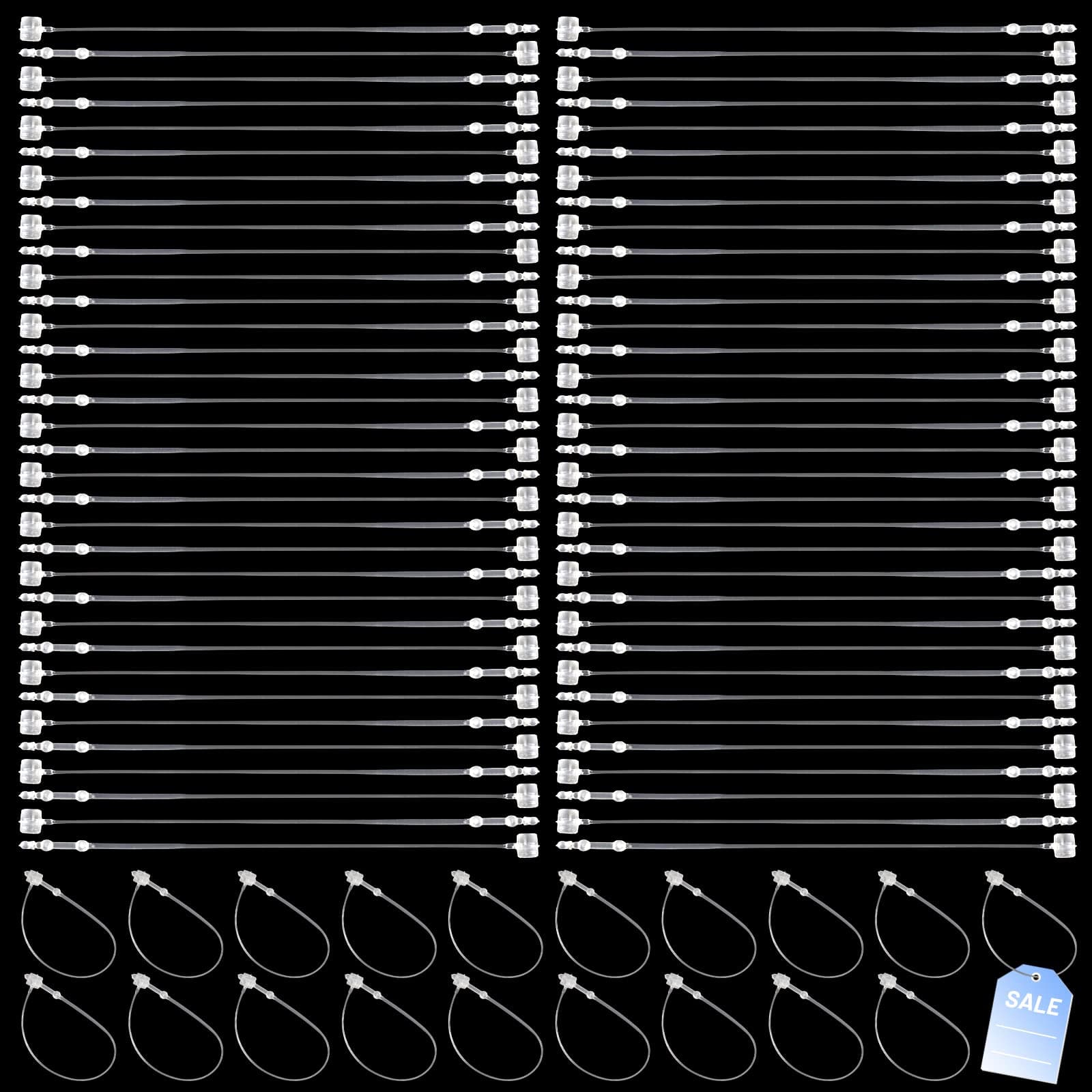 Bignc 3000 Pcs Plastic Fastener Hang Tag Snap Lock 5" Pin Security Loop for Retail Store Clothing（Clear）