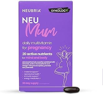 NEUBRIA Neu Mum Pregnancy Vitamins for Woman – Prenatal & Postnatal Multivitamins with Omega 3 (DHA & EPA), Folic Acid 400mcg, Iron & Vitamin D – Conception & Breastfeeding Supplement – 30 Softgels