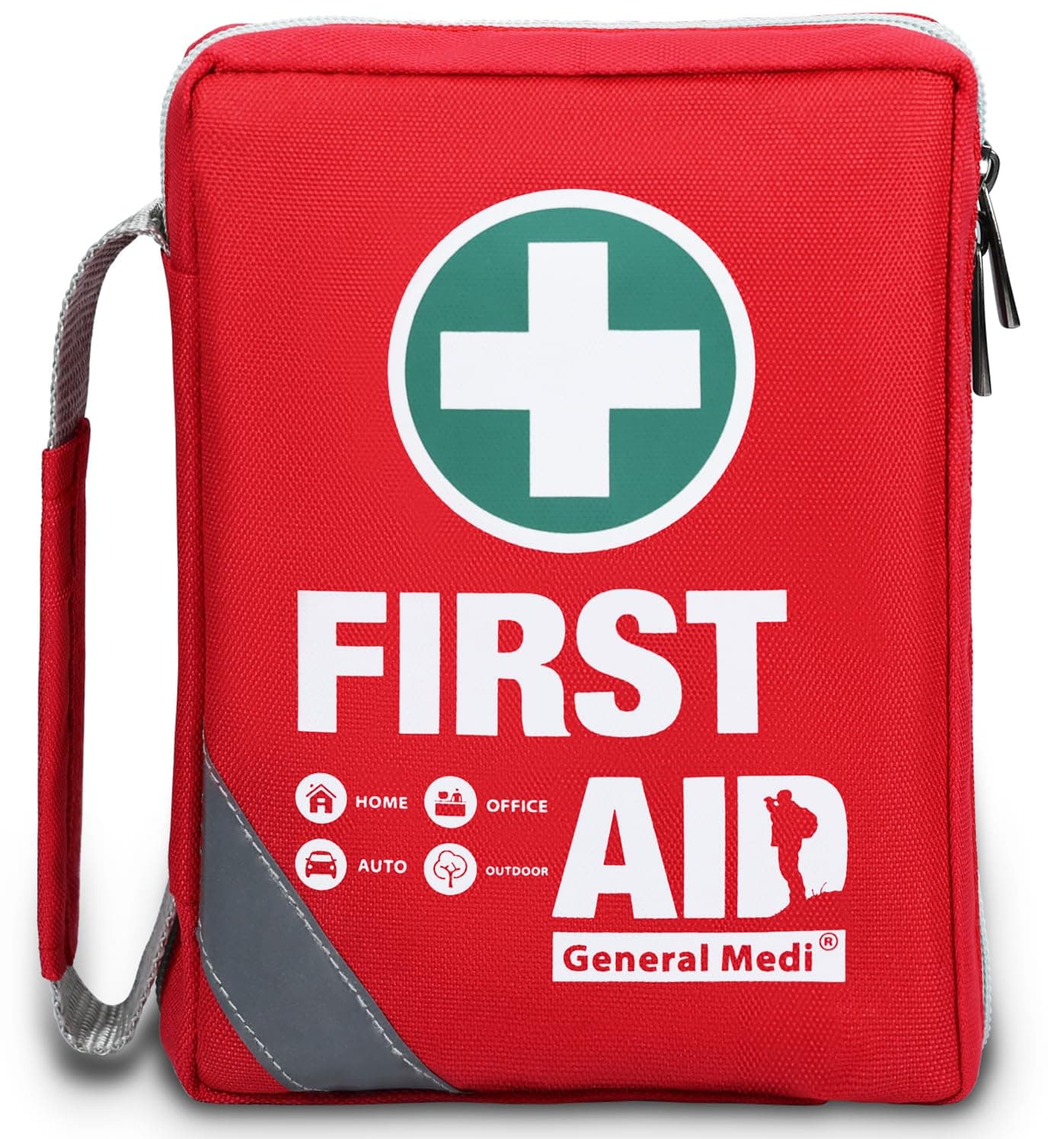 First Aid Kit - Small Compact First Aid Kit Bag(175 Piece) - Reflective Bag Design- Includes Instant Cold Pack, Emergency Blanket for Travel, Home, Office, Vehicle,Camping