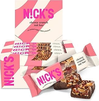 NICKS Keto Nut Bar Cherry Cashew Almond Chocolate, Keto Snack with 2g Sugar & 5g Net Carbs – Low Carb, High Flavor Protein Snack for Sports, Hiking & On-the-Go (pack of 12) 40.0 grams