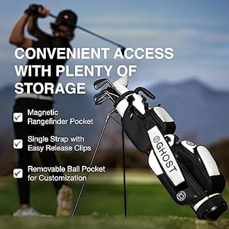 Ghost Golf Stand Bag - Lightweight Golf Bags for Men & Women, 3-Way Dividers with Premium Materials & Magnetic Pocket - Ideal for Walking, Par 3 Courses, and Driving Range