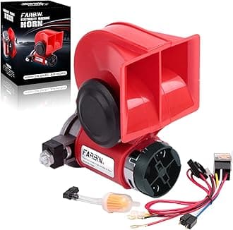 FARBIN 24V Train Horn Loud Air Horn with Compressor Truck Horn Kit with Wiring Harness