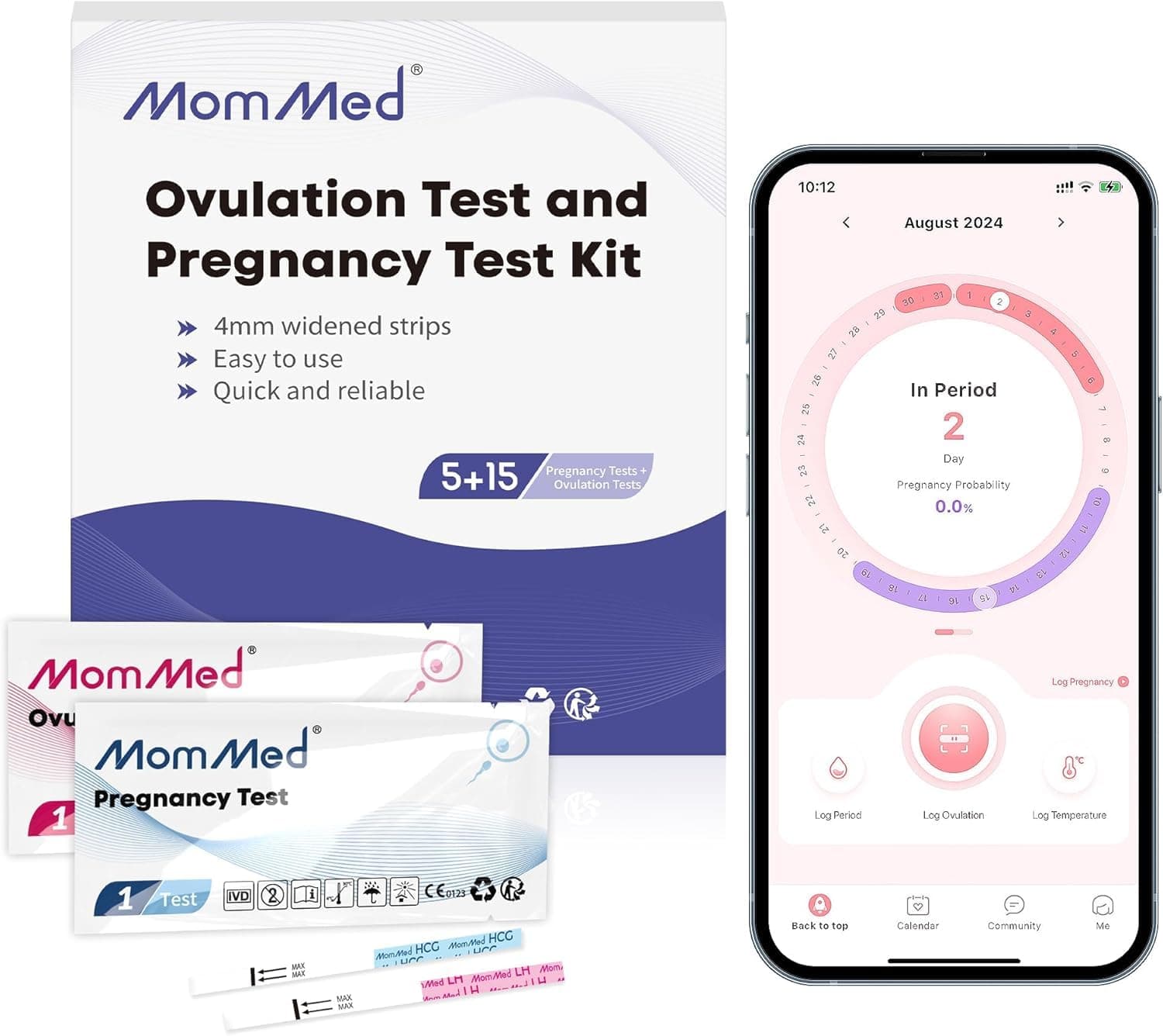 15 Ovulation Test Strips and 5 Pregnancy Test Strips Combo Kit,Pregnancy Tests and Ovulation Predictor Kit,Accurately Track Ovulation and Detect Early Pregnancy (20 Count (Pack of 1))