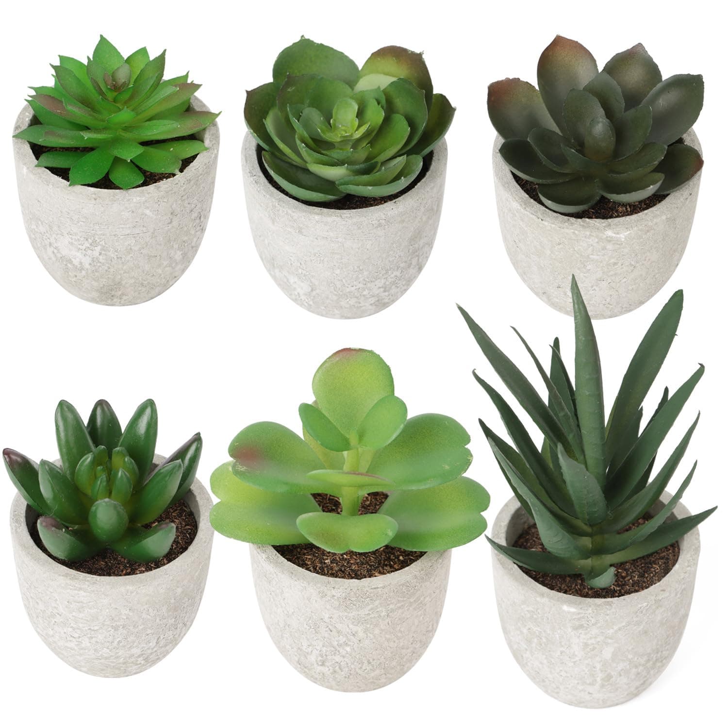 6 Pack Artificial Plants Small Fake Succulent in Pots,Assorted Decorative Faux Pink Succulent Potted,Mini Faux Potted Succulent Decor for Table Decor,Bathrooms,Office Decor
