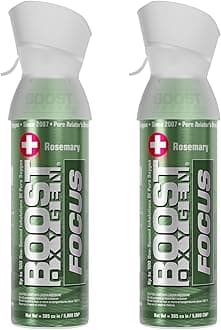 Boost Oxygen Medium Focus Rosemary Aroma 5L Canister | Respiratory Support for Aerobic Recovery, Altitude, Performance & Health (2 Pack)