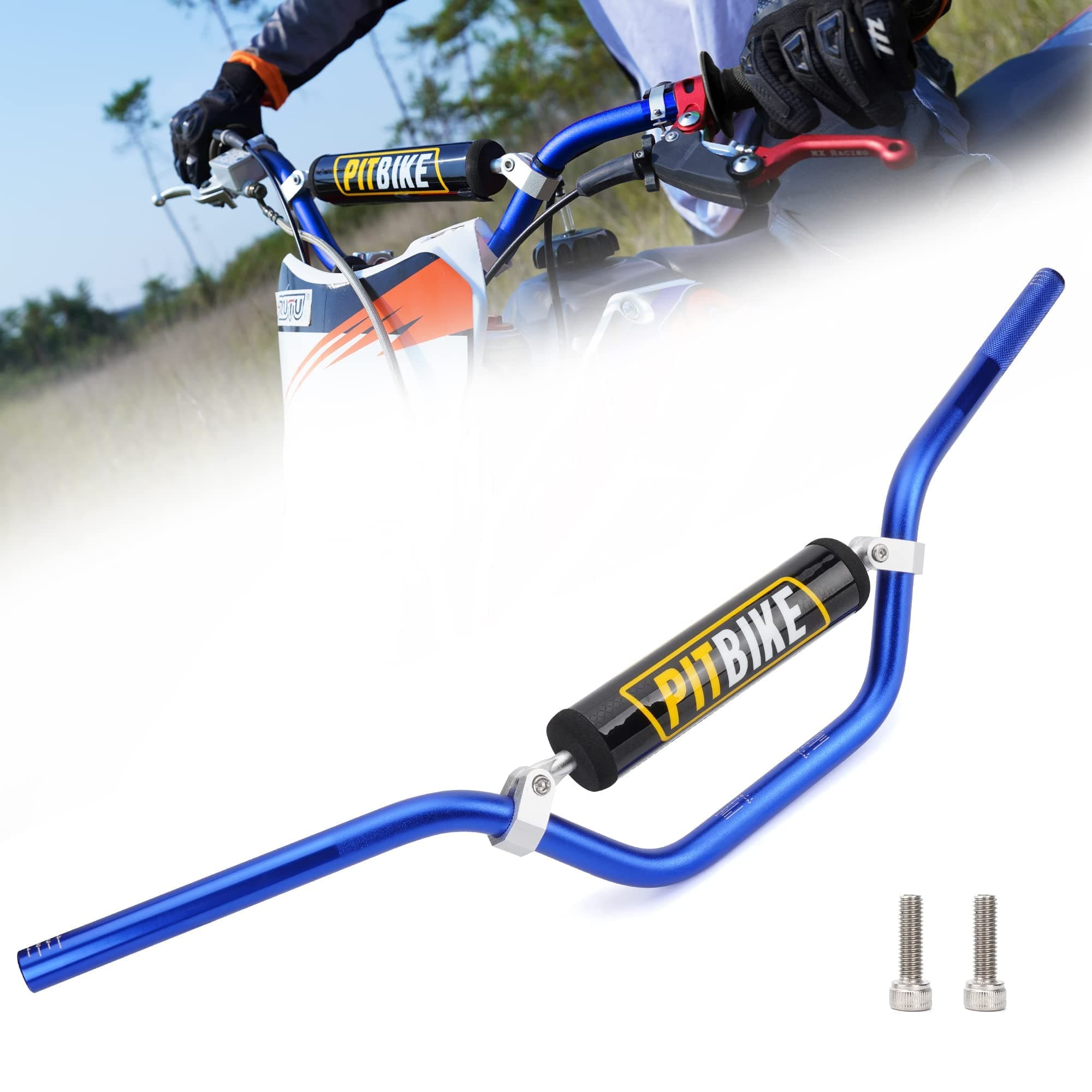 Handle Bar with Foam Pad 7/8" 22MM Handlebar Compatible with CRF YZF KXF KLX RMZ DRZ Pit Dirt Bike Motocross ATV Quad Blue