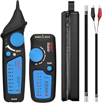 Bside FWT81 Wire Tracker RJ45 RJ11 Telephone Network Line Tester LAN TV Electric Line Finder Network Cable Collation Continuity Checker with Flashlight