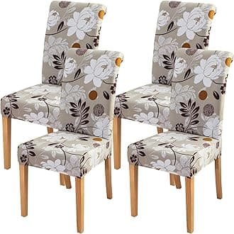 FORCHEER Dining Chair Cover for Dining Room Set 4 Pack Printed Seat Slipcovers for Office Computer Chairs Protector Wedding Banquets Party