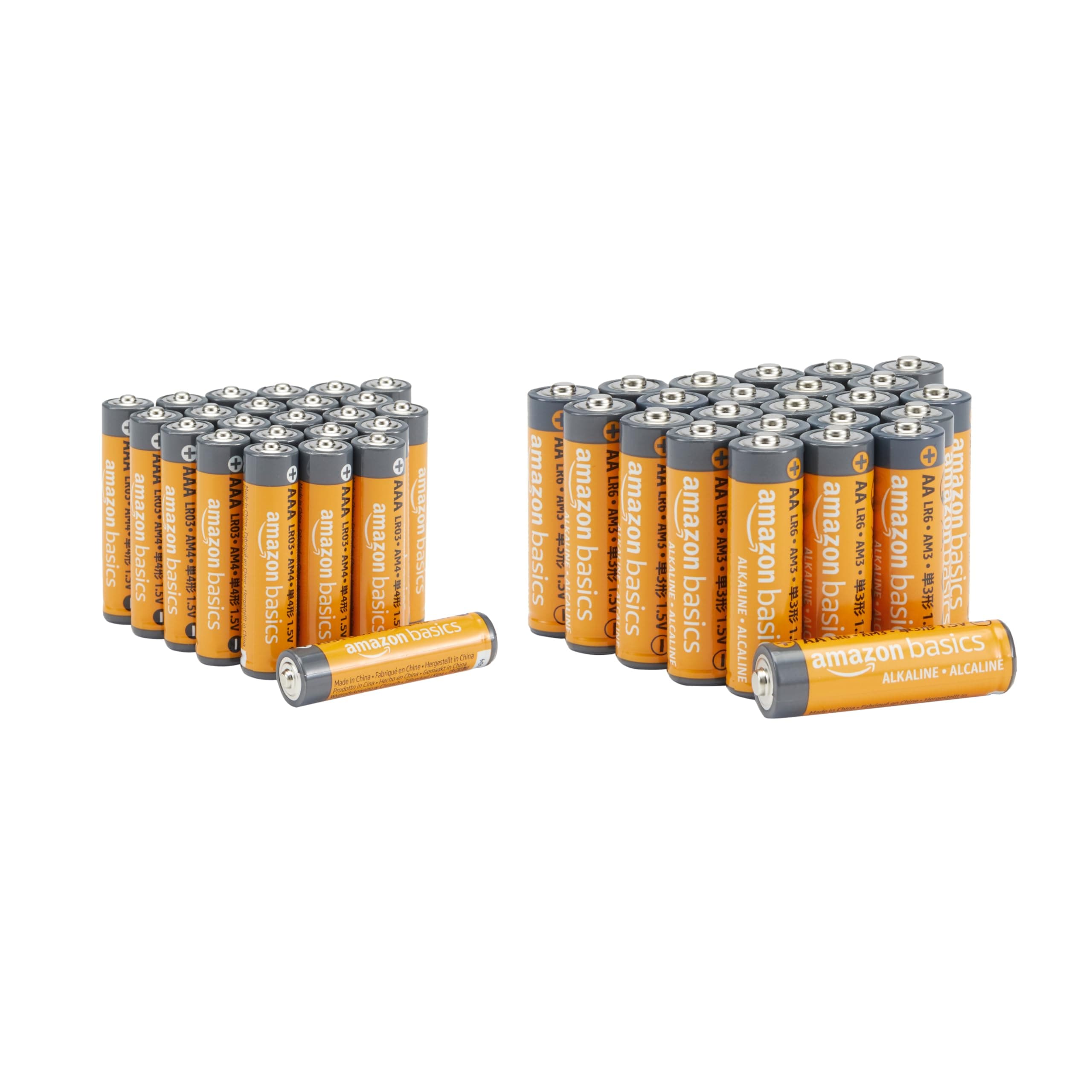 Amazon Basics 48-Pack AA & AAA High-Performance alkaline Batteries Value Pack - 24 AA Batteries and 24 AAA Batteries, 1.5 Volt, 10-Year Shelf Life