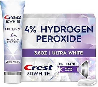 3D White Brilliance Pro Ultra White Teeth Whitening Toothpaste, 3.8 oz, Anticavity Fluoride Toothpaste, 4% Hydrogen Peroxide, Active Whitening Protection