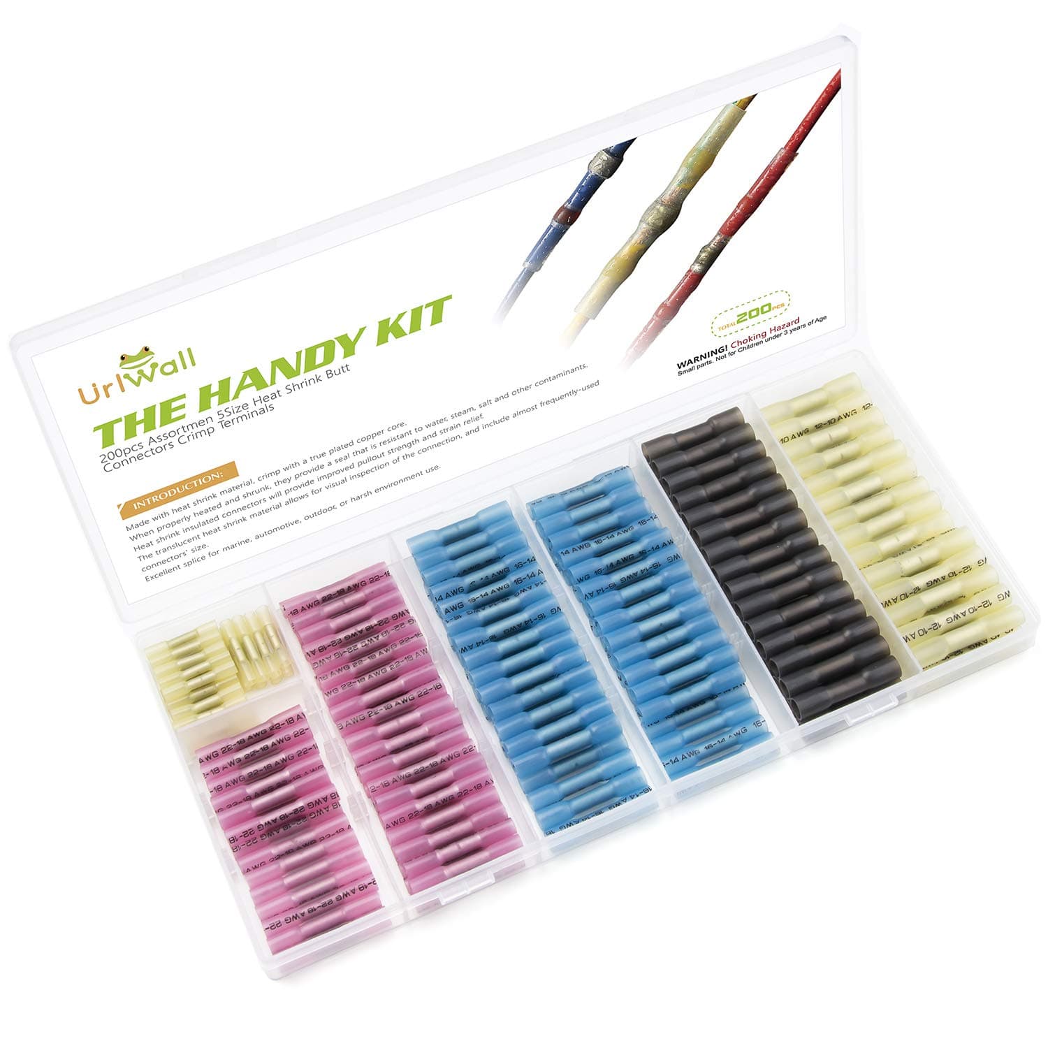 Wire Terminal Crimping Tools Kit, Professional Self-adjustable Ratchet Wire Crimper Tool with Electrical Terminals Crimper Connectors for AWG22-10 (200PCS)