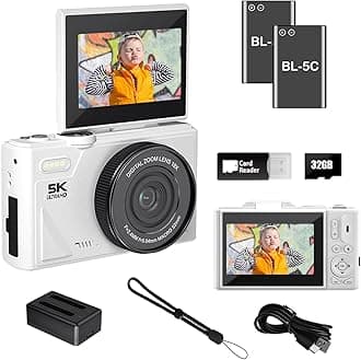 WGM Point and Shoot Digital Cameras Portable Camera FHD 64MP 4K Digital Camera with 16X Zoom Anti-Shake with Flip Screen