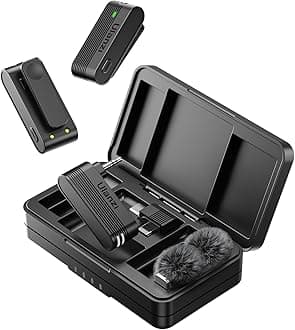 ULANZI A100 Wireless Lavalier Microphone Lapel Mic for Camera and Phone w USB C/3.5mm/Plug, 32KHz 16Bit, Noise Cancellation, 13.5-Hour Battery, Clip on Microphone for Video Podcast Vlog YouTube