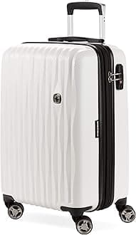 7272 Energie Expandable Hardside Luggage with Spinner Wheels and TSA Lock, White, Carry-On 19-Inch