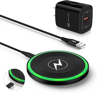 Wireless Charger Fast Charging Pad for Moto Razr/Edge 2025 2024,Moto G Power/Stylus 5G 2025 2024,15W Charging Station with QC Adapter for Samsung Galaxy S25 S24 S23 S22,iPhone 17 16 15,Pixel 10 9 Pro
