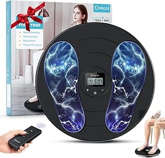 KNQZE Foot Massager for Neuropathy, TENS + EMS Foot Stimulator for Circulation, 10 Modes + 20 Intensities, Wireless Remote, Neuropathy Pain Relief for Feet, Plantar Fasciitis, Gifts for Mom & Dad