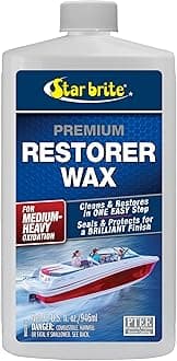 STAR BRITE Premium Restorer Wax - For Medium to Heavy Oxidation - Cleans & Restores in One Easy Step - Seals & Protects for a Brilliant Finish