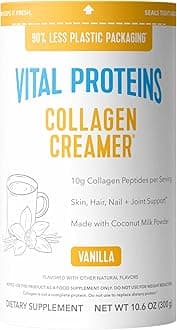 Collagen Coffee Creamers - No Dairy, Low Sugar, Powdered (Vanilla) : Vanilla