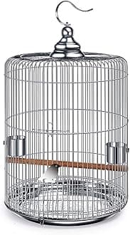 XXXXW Hanging Birdcage Pet Supplies Stainless Steel Bird Cage Outdoor Bird Villa Round Birdhouses (Size : 37cm high)